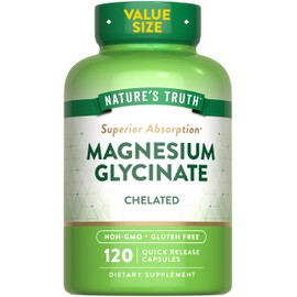 Nature's Truth Magnesium Glycinate 200mg | 120 Capsules | High Absorption Chelated Magnesium | Non-GMO & Gluten Free Mineral Supplement