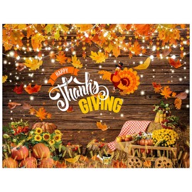 YYNXSY Thanksgiving Backdrop Fall Backdorp Thanksgiving Turkey Pumpkin Decoration Backdrop Autumn Banner Party Backdrops 7X5FT YY-2530