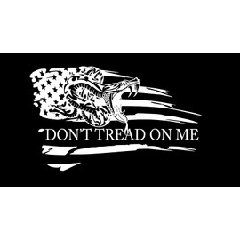 Don't Tread On Me Snake Distressed American Flag Window Vehicle Vinyl Decal Sticker (Don't Tread On Version)