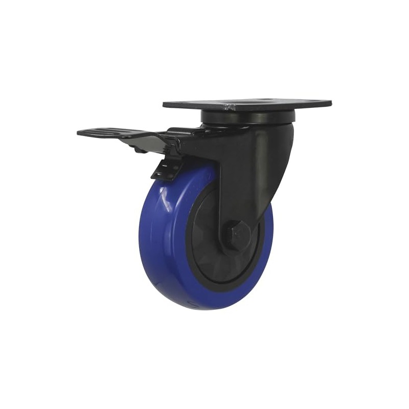 3664 Blue Diamond TPU Wheel Caster, 4-in. D, Foot Activated