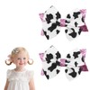2pcs Moo Cow Print Hair Bows, Cute Hair Bow Clips