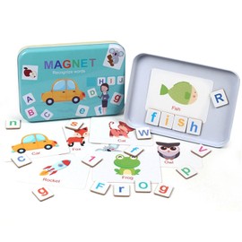 QFEHTHSK 1 Box of Fridge Alphabet Magnets, Alphabet Word Magnets, Creative Fridge Magnets, Early Childhood Educational Toys, Alphabet Puzzle Cards