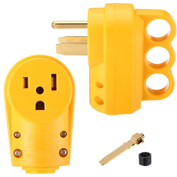 Tellegloww 2 Pcs 50amp Female Welder 6-50p Plug & 6-50r