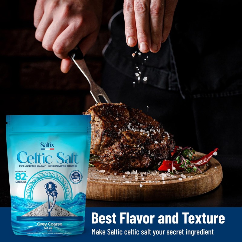 Saltix Celtic Sea Salt Grey Coarse 1/2lb | 100% Natural