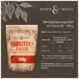 Inositol + Powder - 300g Myo Inositol - Inositol 2000mg per Daily Dose - Free from Additives - Mio Inositol High Dose