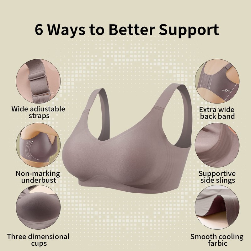 Lervanla Seamless Mastectomy Bra for Women, Pocket Post-Surgery Bra with