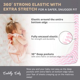 Baby Crib Sheets Girl 2 Pack | Jersey Cotton Fitted Crib Sheet Set and Toddler Bed Sheets | Pink Baby Girl Crib Sheets | Standard Crib and Toddler Bed Mattress Size 28 x 52 Inch