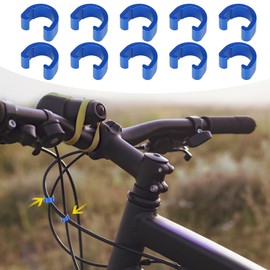 X AUTOHAUX 10pcs Bicycle Brake Cable Clip C Style Clamp Aluminium Alloy Blue