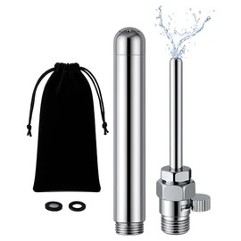Metal Shower Head Set for Intestinal Irrigation with Flow Regulator - Unisex Intimate Care Shower System for Men & Women - Includes Velvet Hand Bag as Shower Accessory