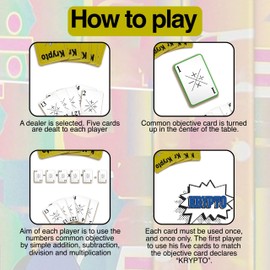 Krypto Original Arithmetic Game - Card Game of Multiplication Division, Addition, Subtraction