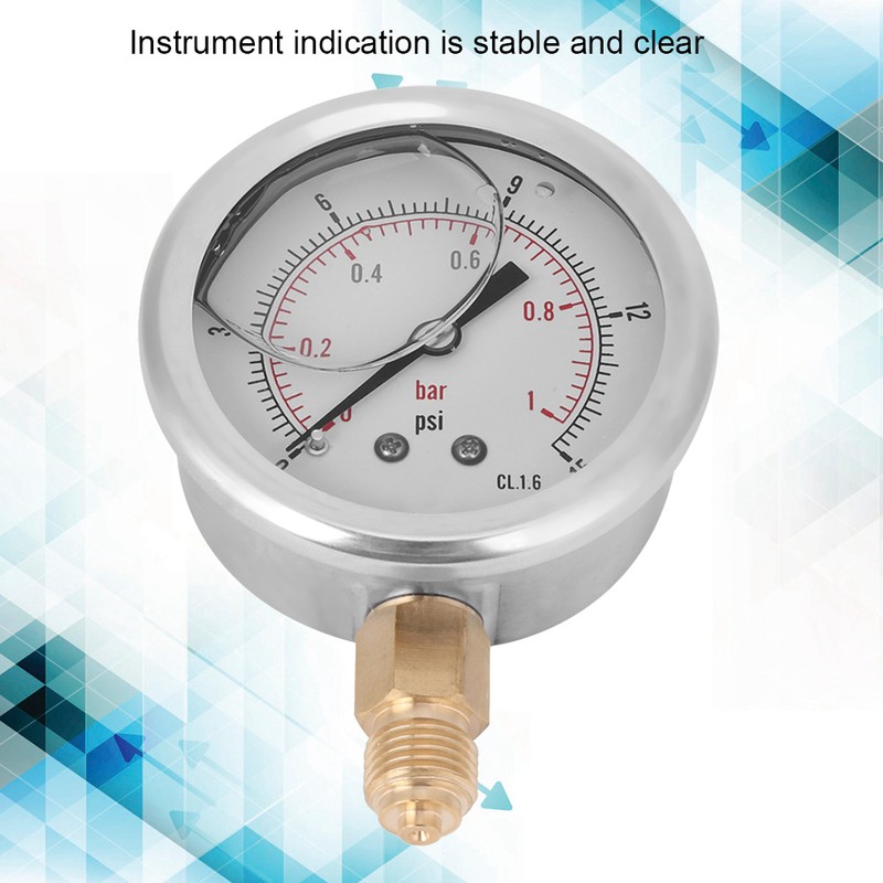 TS PGG604-1bar 1/4 BSP Y60 Radial Oil Filled Pressure Gauge