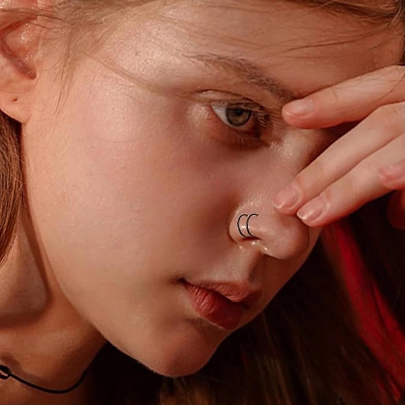 Decentraland Stainless Steel Spiral Nose Ring Double Hoop Nose Ring