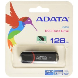 ADATA 128 GB Memoria Flash USB 3.0 con Tapa Color Negro con Rojo (Modelo UV150)