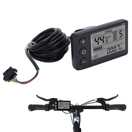 Ebike LCD Display Panel, 24V 36V 48V Electric Bike LCD Display Meter with Large Screen, Electric Bike Conversion Accessories Bicycle Speedometer Control Panel, for 22.2mm/0.9in Handlebars