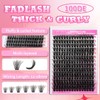 FADLASH Lash Extension Kit 100D Cluster Lashes 12-18mm Eyelash Clusters