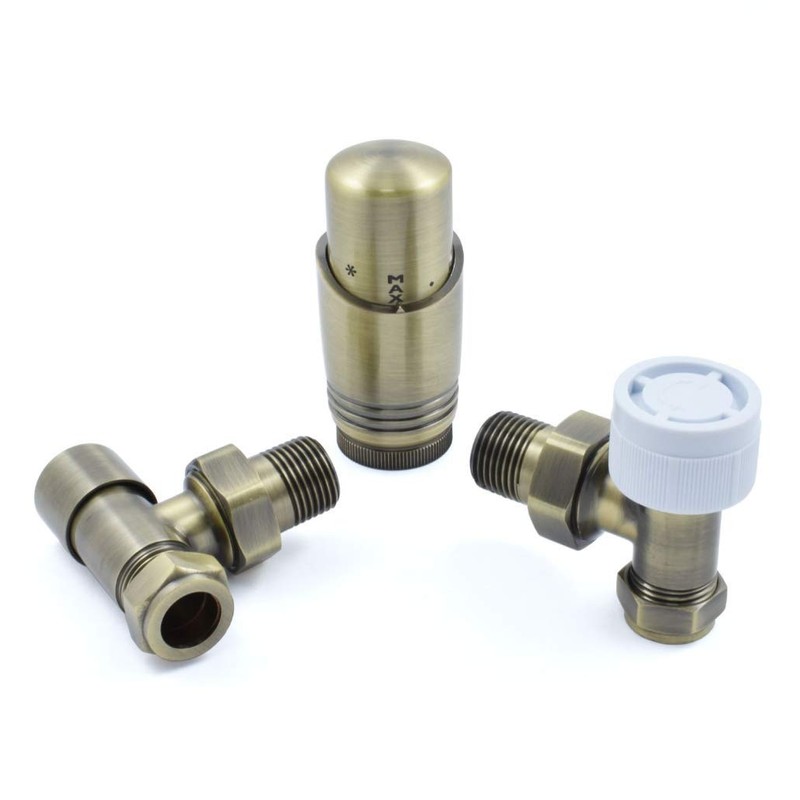 Delta Modern Thermostatic Radiator Valve and Lockshield | Angled |