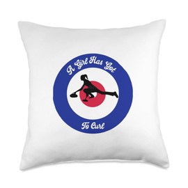 A Girl has got to Curl, Curling Sport Design Throw Pillow