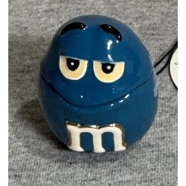 MONET BLUE M&M BIG FACE TRINKET BOX ENAMELED BLUE NWT $25