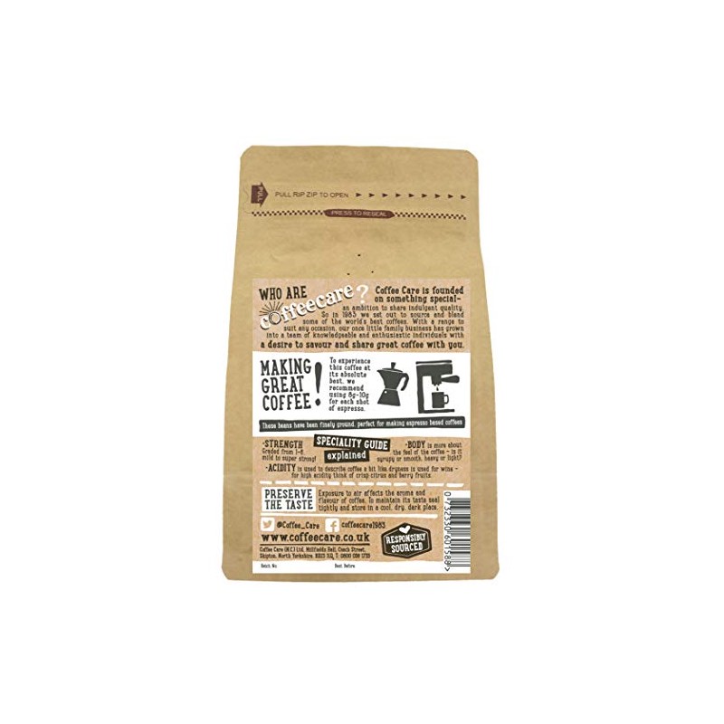 Coffee Care Espresso Decaffeinato Ground Espresso Beans 227G (1 Packet)