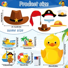 Saysurey 11 Pcs Duck Cruise Door Magnet Decorations Magnetic with 3 Pcs Dry Erase Markers Funny Animal Cruise Ship Magnets Reusable Cabin Signs for Travel Carnival Refrigerator Birthday Party Favors