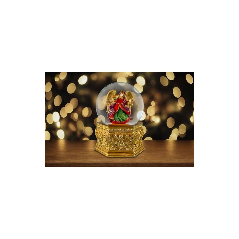 Golden Opulence Angel Water Globe by The San Francisco Music