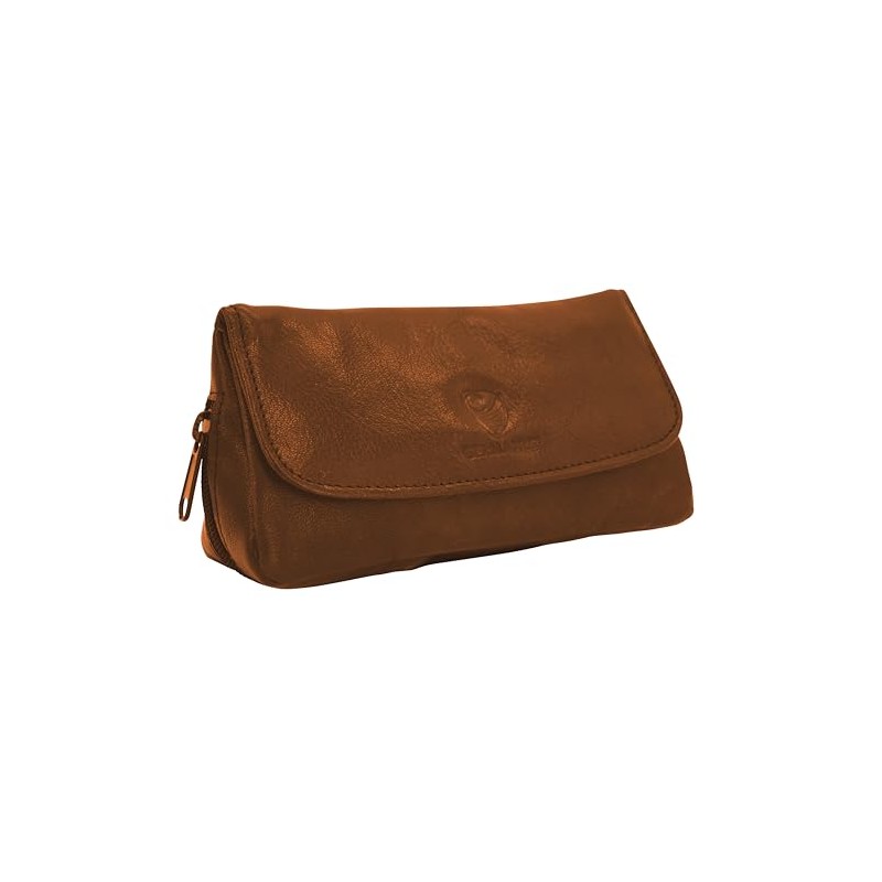 GERMANUS Lorenz Leather Pipe Bag for 2 Pipes in Brown,