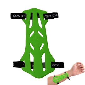 Archery Arm Guards Kids Adult Armguard Forearm Guard Archery Arm Protector with 2 Straps Adjustable Buckles Rubber (Green)