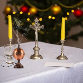 TEHAUX Plug-in Incense Burner, Aromatic Electric Bakhoor Burner Decorative Electric Censer Antique Censer Holder Burner Centerpiece Conical Incense Burner Seat for Home Decoration (Us Plug)