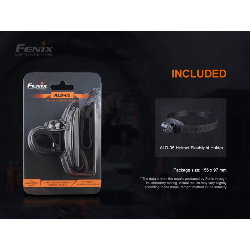 Fenix ALD-05 Universal Helmet Flashlight Holder Bundle with EdisonBright Accessory