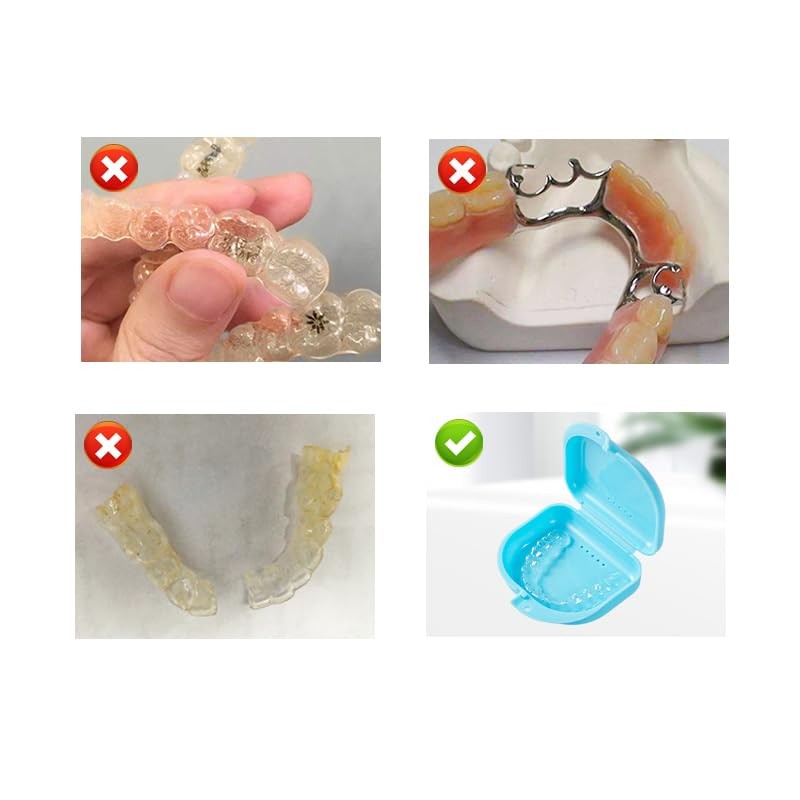 LEAUNGYOO Orthodontic Retainer Box, Mouth Training with Holes, Denture Storage