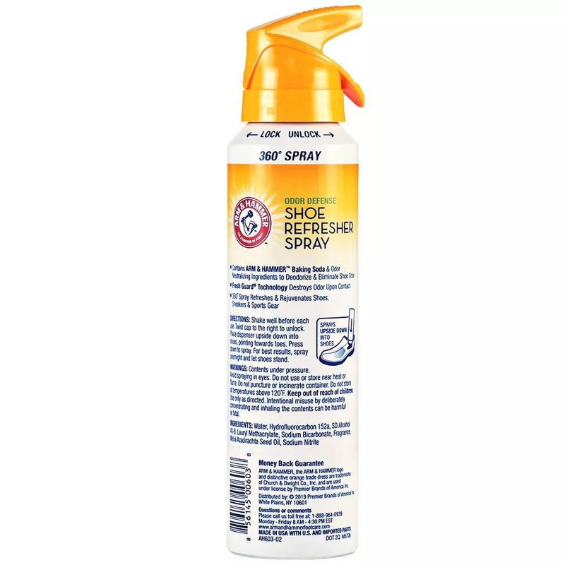 Arm & Hammer Odor Defense Shoe Refresher Spray, 4 oz