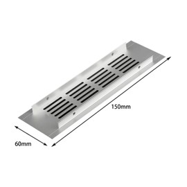 Leliafleury 2Pcs Ventilation Grille Covers Aluminum Alloy Vent Cover Air Vent Grille Cover for Kitchen Cabinet Wardrobe (60x150mm)