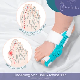 HALUTO Hallux Valgus Correction - Adjustable Hallux Valgus Splint for Right or Left Foot - Bunion Correction - Toe Separator Hallux Valgus - One Size - Unisex - for Day & Night