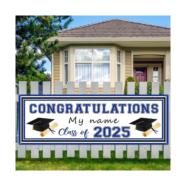 PATIAI Blue Graduation Yard Sign Banner Party Decorations Class of