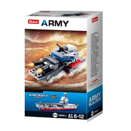 Sluban M38-B0661 Army 10-in-1 Aircraft Carrier (Display Box), 424 Pieces, Multi-Colour