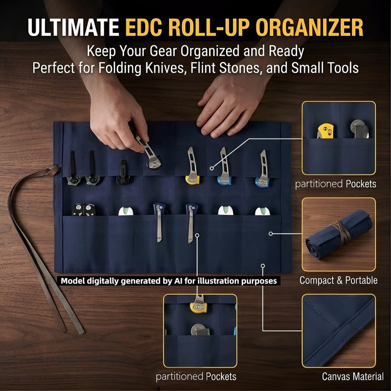 Knife Display Bag with 12 Slots Pocket Knives, Pocket knife