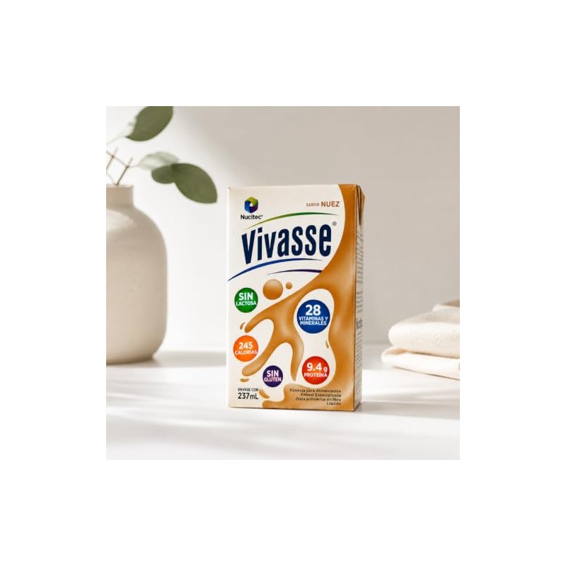 27 Pack Vivasse - Sabor Nuez, Sin Fibra Dieta Polimérica-237ml
