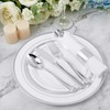 30 Pack Pre Rolled Silver Plastic Silverware, Disposable Cutlery Set-