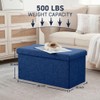 Ornavo Home 30 Inch Folding Storage Ottoman with Storage Bench,
