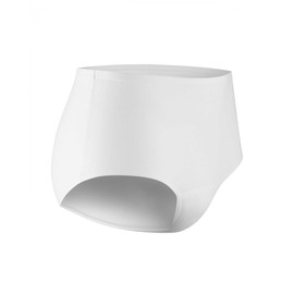 PROTECHDRY Women Washable Cotton Pants for Urinary Incontinence with Front Absorbent Area (White, M)