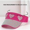 Bling Rhinestones Sun Visor Women Wide Brim Clip On Summer