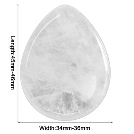 KYEYGWO Rock Crystal Teardrop Shape Crystal Worry Stone for Worry Stone Decompression Water Drops Thumb Stone Pocket Palm Stone Chakra Pocket Stones Worry Stone for Healing, Stress Relief