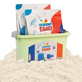 Sensory Sand Bulk Size Containers (10 Pound, White)