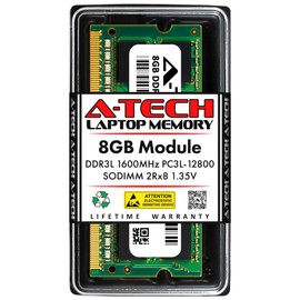 A-Tech 8GB RAM for Dell Inspiron 15 5000 5551 | DDR3 1600MHz PC3-12800 Non-ECC SODIMM 2Rx8 1.35V Laptop & All-in-One Memory Upgrade Module (Replacement for SNPN2M64C/8G, A7022339, N2M64, 0N2M64) V2