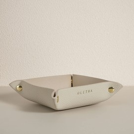 OLETHA Aesthetic Small Decorative Tray, Foldable Multi-Function Tray, Travel Collector Tray, Cream