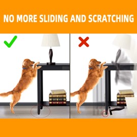 Non Slip Furniture Pads for Hardwood Floor/Rug, Heavy Duty Gripping Pads Furniture Leg Wood Floor Protectors, Silicone Gel Pads Clear, 16.5 ft Length, by QIYIHOME