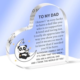 AMZQ Dad Gifts Heart-shaped Acrylic Plaque Keepsake,Christmas Birthday Gifts for Dad Father’s Day Gifts for Dad From Daughter Son