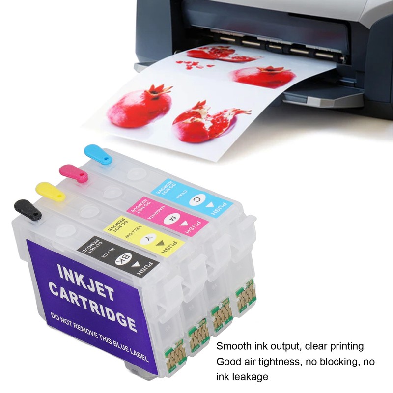 4 Colors Ink Cartridge with Permanent Chip Refill Printing Boxes