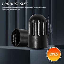 QZTYTY 8PCS TPMS Tire Valve Stem Caps, Wheel Tire Valve Cap, Plastic Valve Stem Covers with O-Ring Rubber Seal, Car Accessories Universal Long Air Valve Caps for TPMS20008 Tire Valves (Style 1)