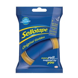 Sellotape Original Golden Tape Roll Non-static Easy-Tear 24mmx50m (Pack of 6),transparent